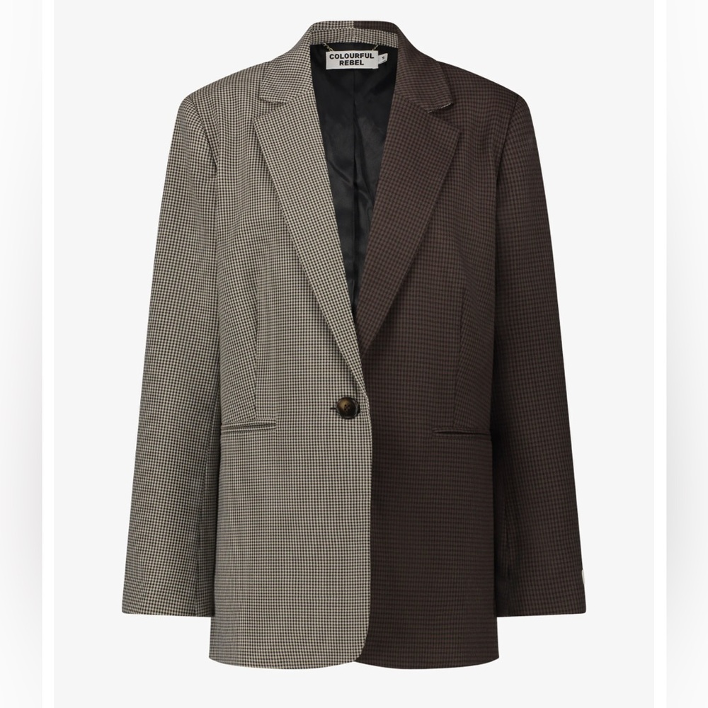 Colourful Rebel MIMMI CHECK SINGLE BREASTED Blazer dark brown Women’s Size S